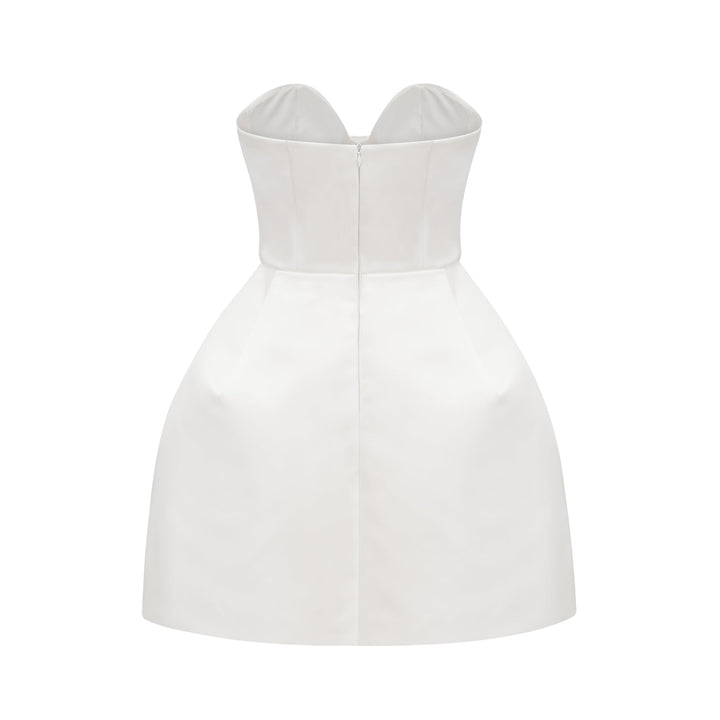 Levoire | Robe Mini Bustier Off-Shoulder Blanche