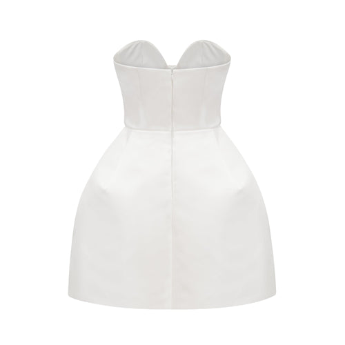 Levoire | Robe Mini Bustier Off-Shoulder Blanche