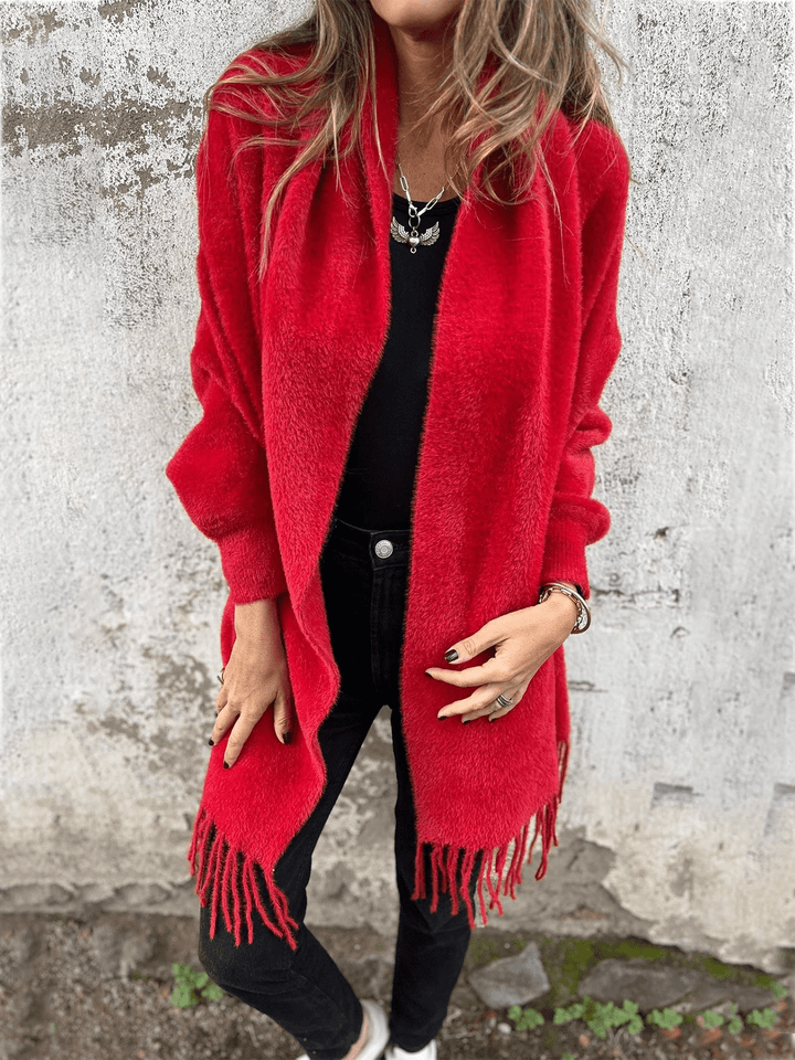 Levoire | Pull enroulé plus long pour femmes Pullover Jumper Gilet Rot