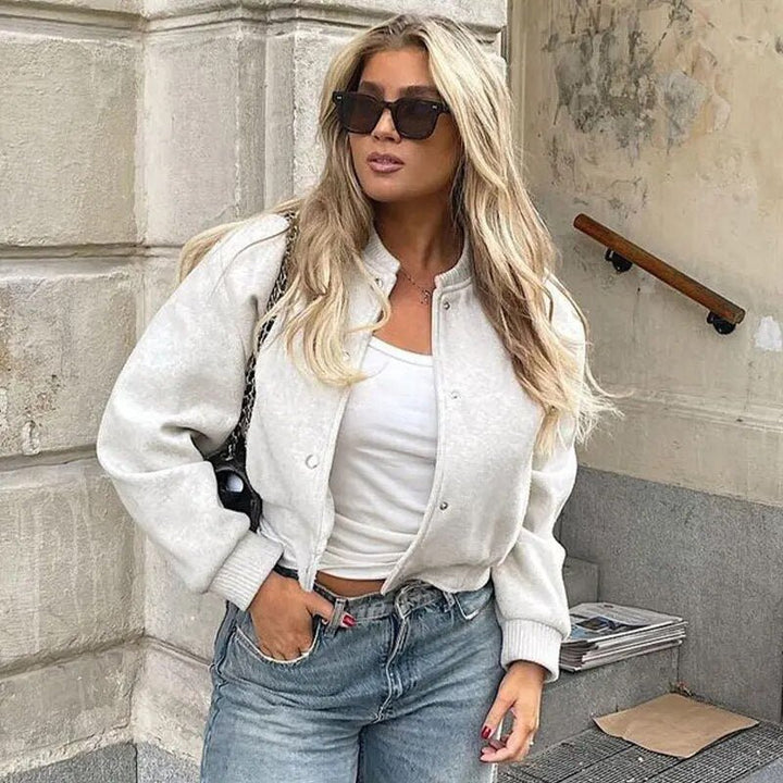 Levoire | Veste Bomber Courte À Manches Longues Avec Boutons