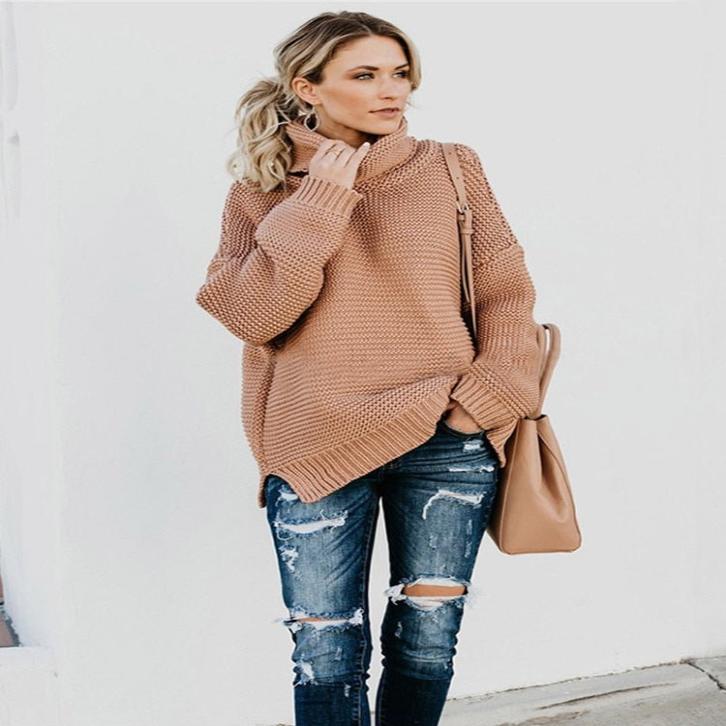 Levoire | Pull Col Roulé Pour Dames | Confortable Khaki