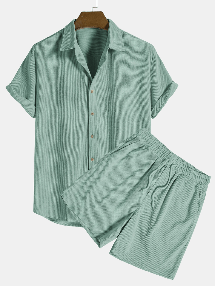 Levoire | Ensembles de vêtements pour hommes Tenue d'été de luxe confortable Polo classique Vert
