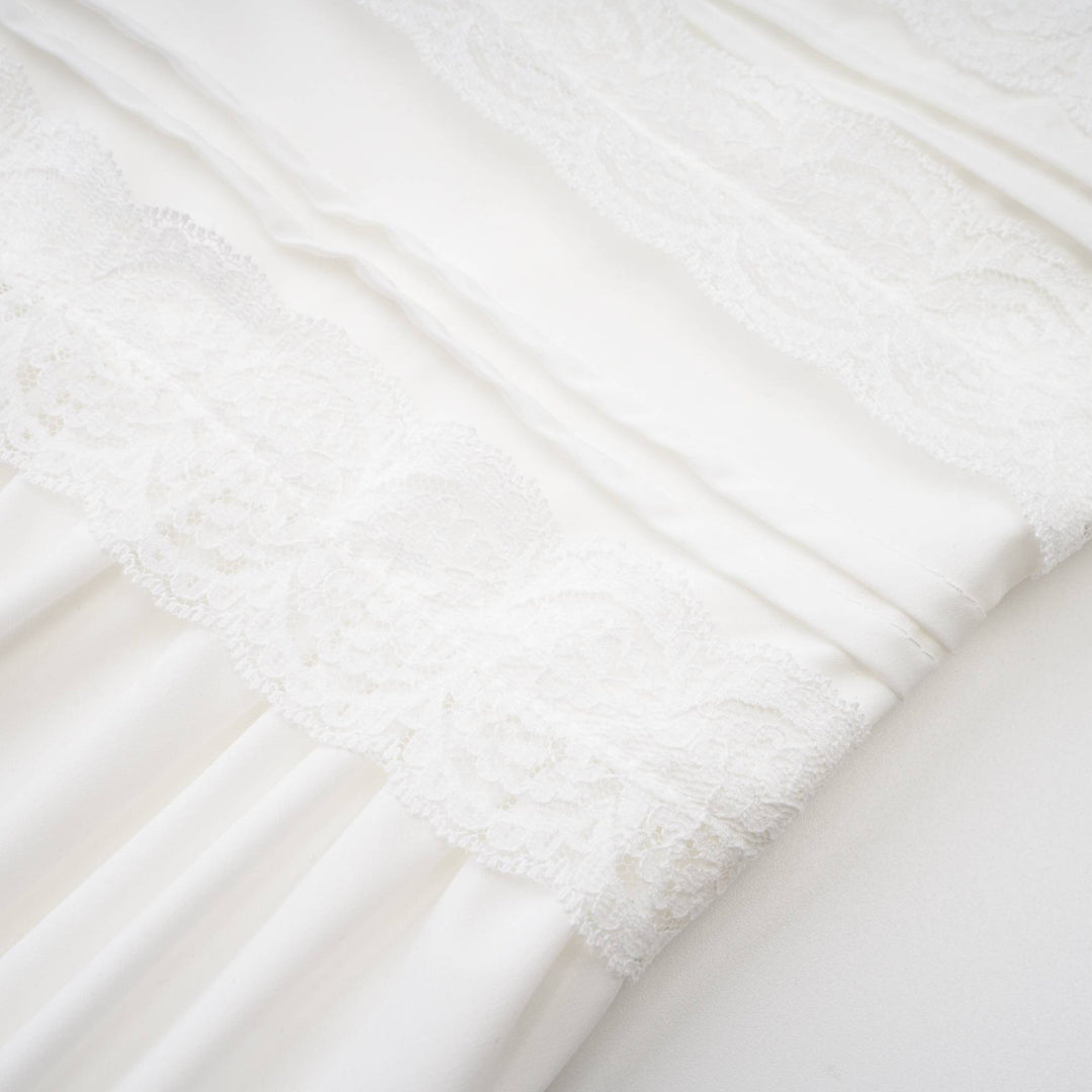Levoire | Robe À Bretelles En Dentelle Plissée Blanche
