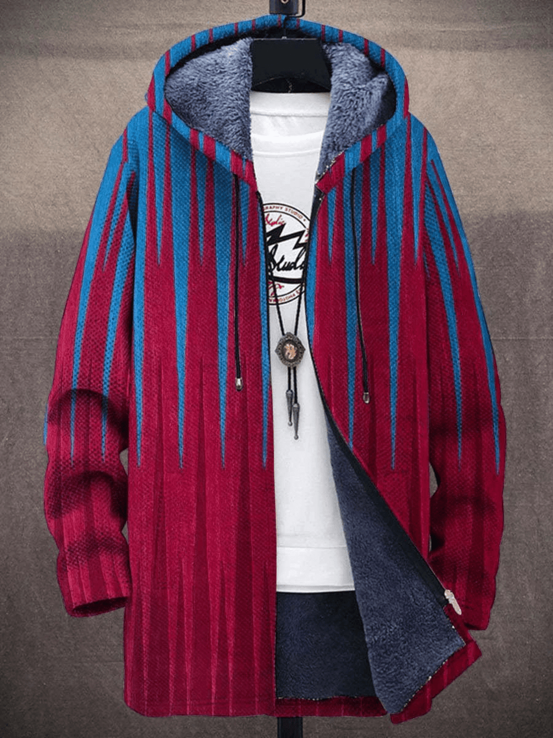 Levoire | Veste Imprimée Artisanale Rouge et bleu