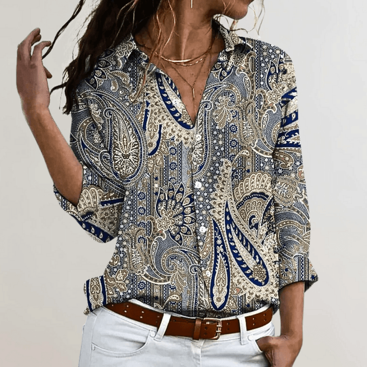 Levoire | Blouse Femme Éclat Élégant Avec Un Imprimé Unique Gris