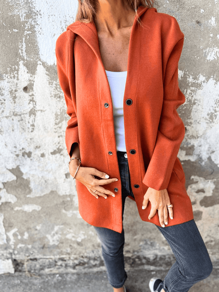 Levoire | Veste Cuir Femme Imperméable Élégante Orange foncé