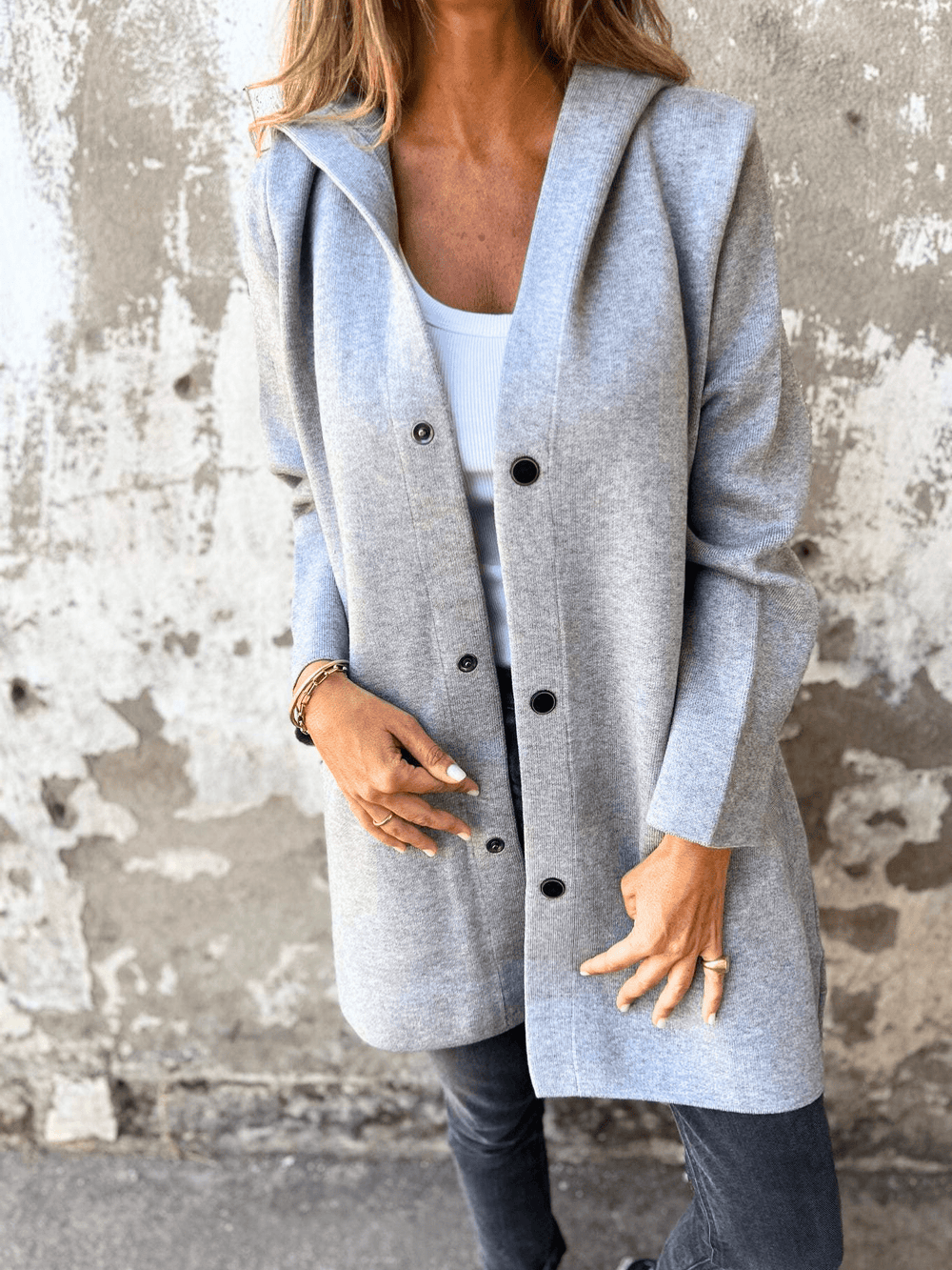 Levoire | Veste Cuir Femme Imperméable Élégante Gris