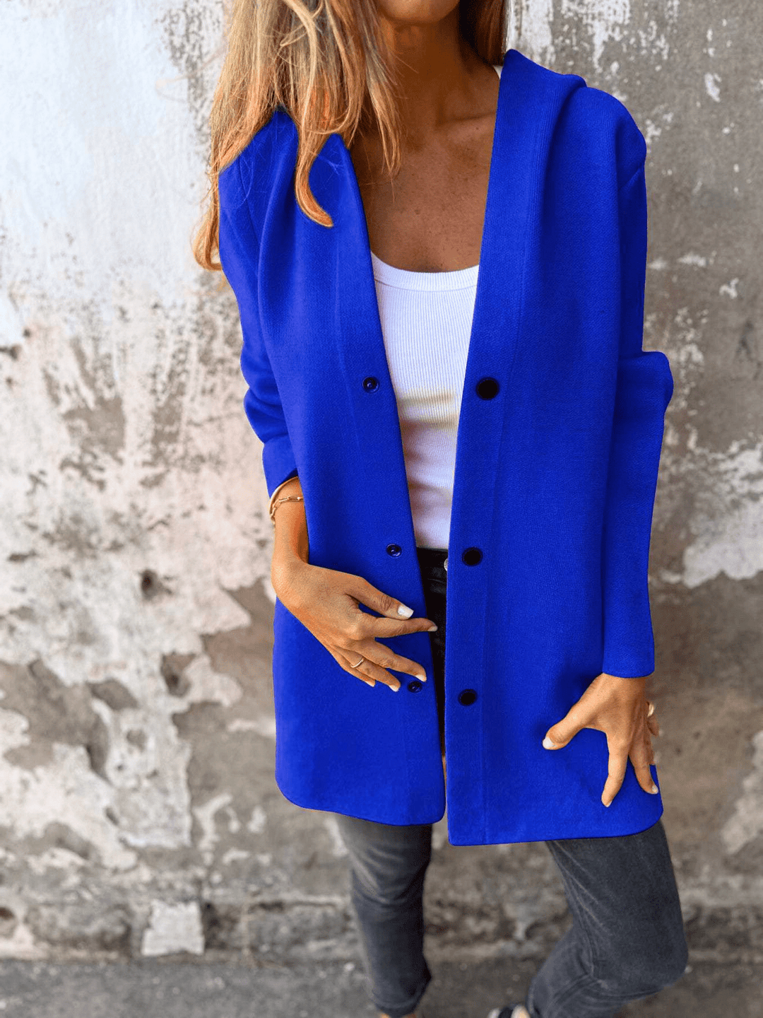 Levoire | Veste Cuir Femme Imperméable Élégante Bleu