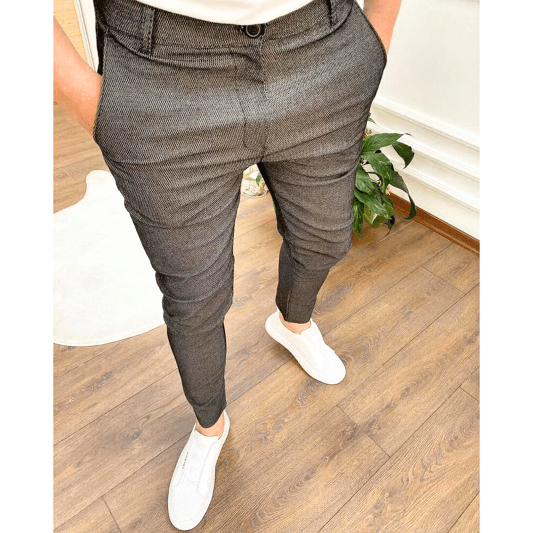 Levoire | Pantalon pour hommes Chino classique stretch décontracté confortable et flexible Gris foncé