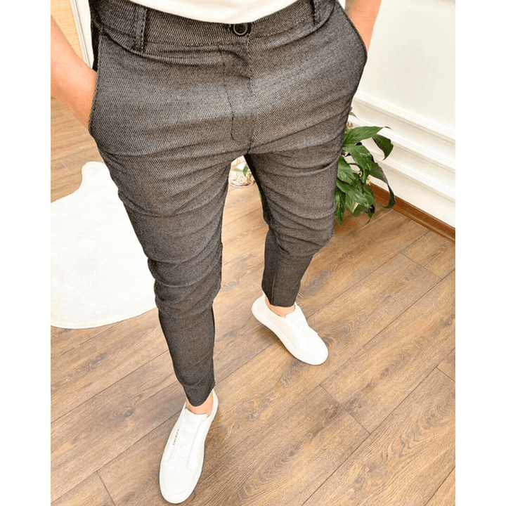 Levoire | Pantalon pour hommes Chino classique stretch décontracté confortable et flexible Gris foncé