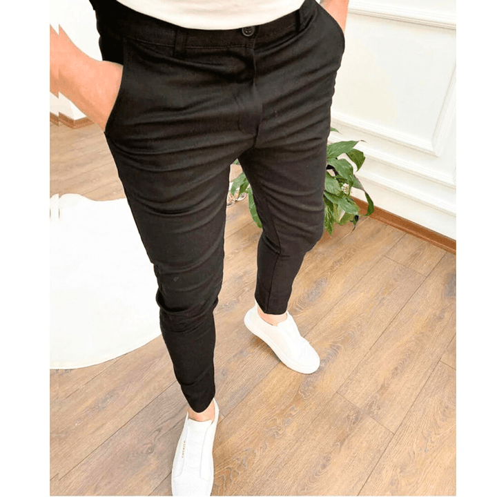 Levoire | Pantalon pour hommes Chino classique stretch décontracté confortable et flexible Noir