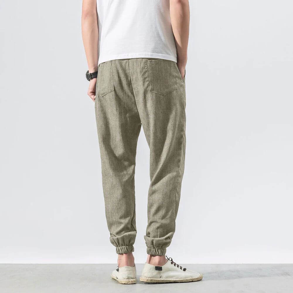 Levoire | Pantalon Pour Homme Léger En Coton Et Lin Doux, Respirant Et Élégant