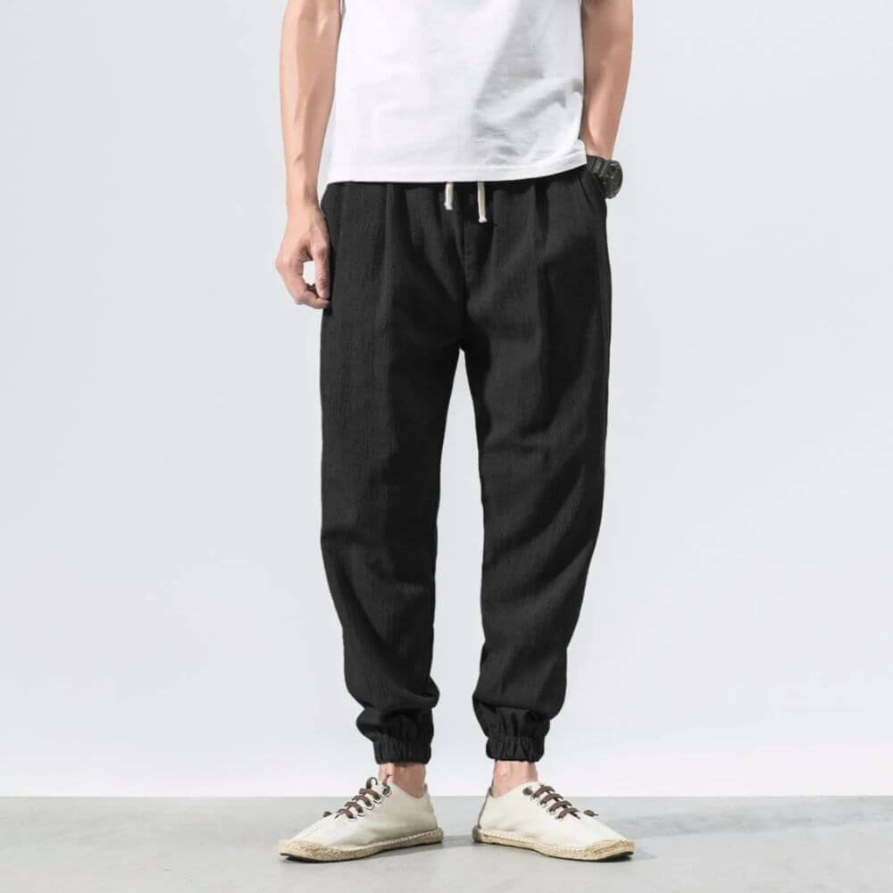Levoire | Pantalon Pour Homme Léger En Coton Et Lin Doux, Respirant Et Élégant