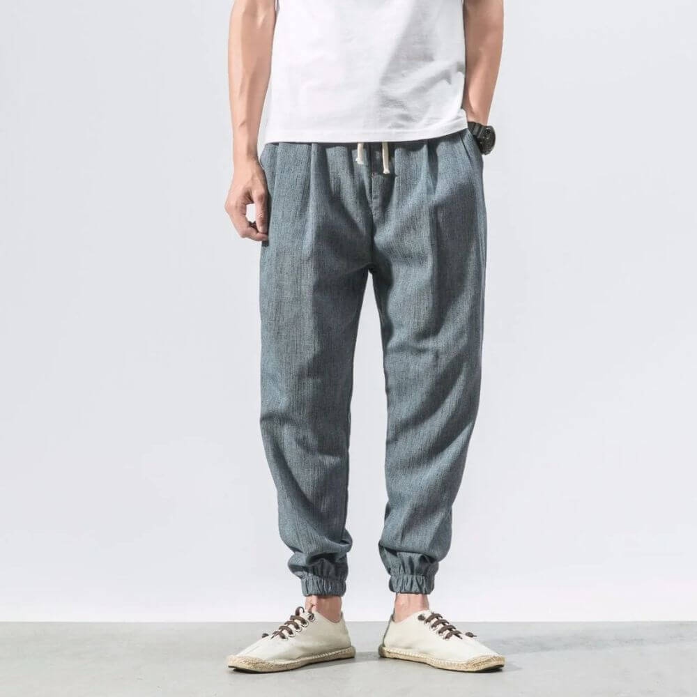 Levoire | Pantalon Pour Homme Léger En Coton Et Lin Doux, Respirant Et Élégant