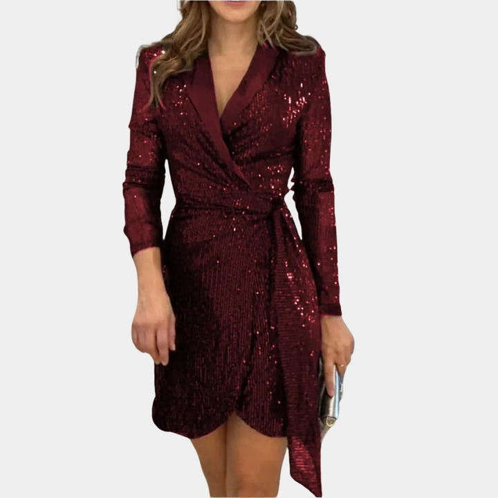 Levoire | Élégante Robe Blazer Pour Femmes Avec Ceinture Chic, Polyvalente & Parfaite Pour Des Occasions Spéciales Rot
