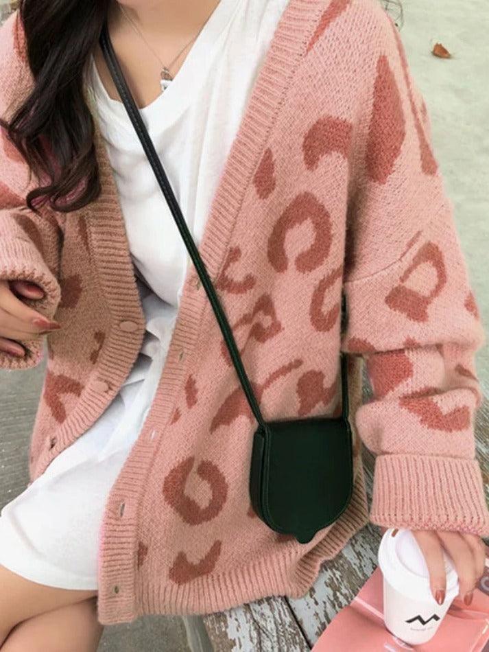 Levoire | Veste En Tricot Décontracté Imprimé Léopard