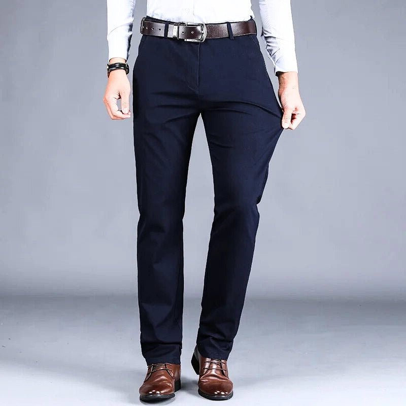 Levoire | Pantalon homme en coton Pantalon homme Pantalon stretch Confortable & Classique Marine