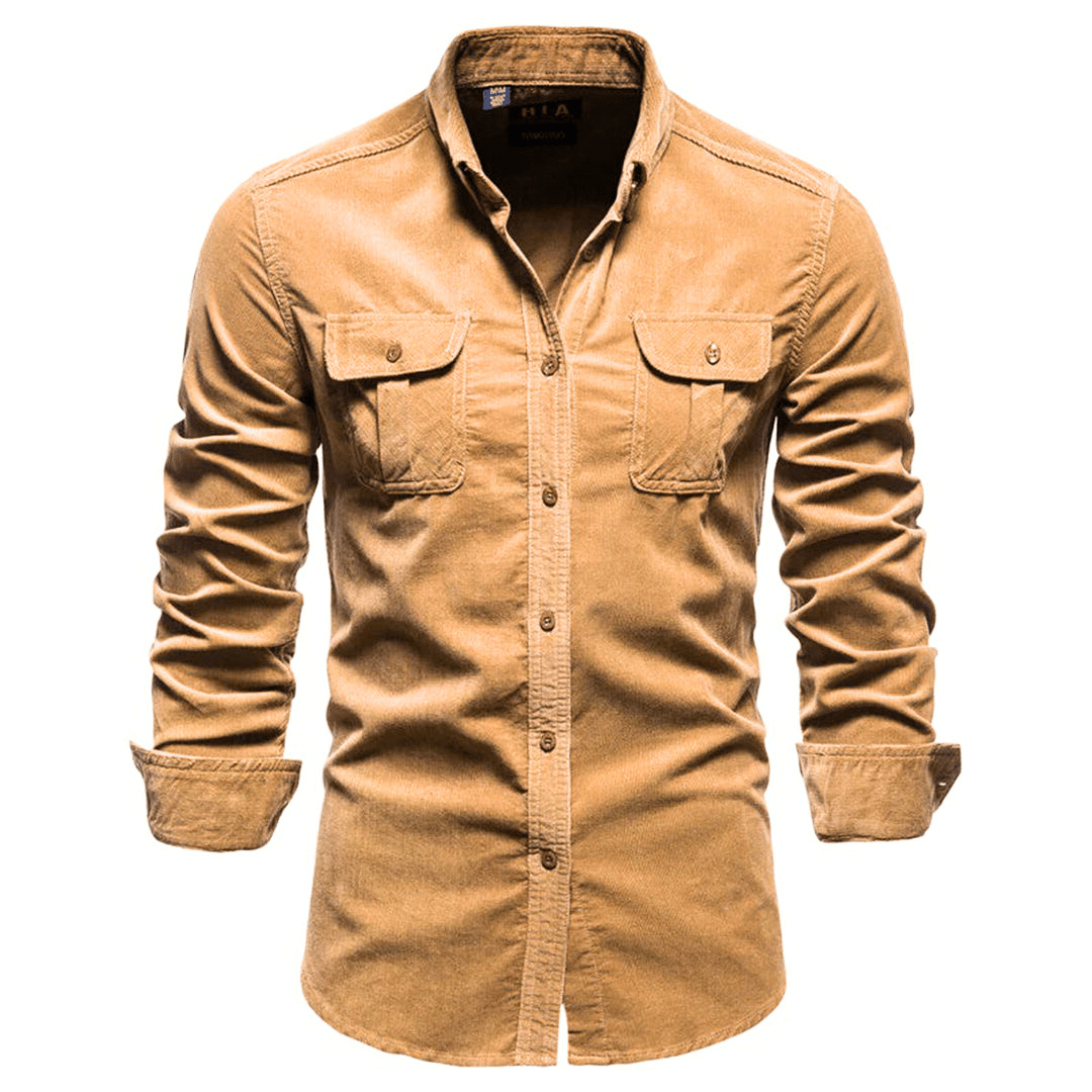 Levoire | Chemise Homme Velours Côtelé Tendance & Confortable Braun