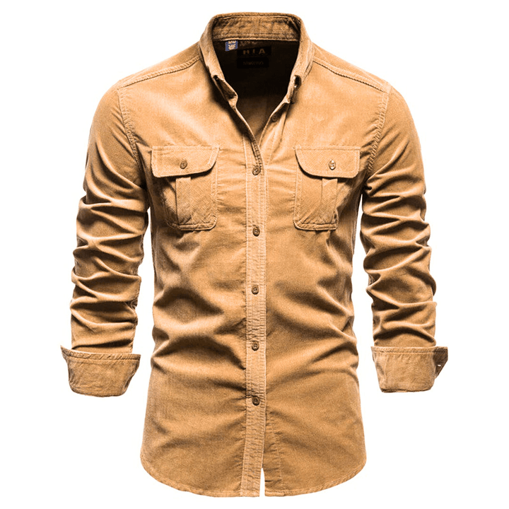 Levoire | Chemise Homme Velours Côtelé Tendance & Confortable Braun