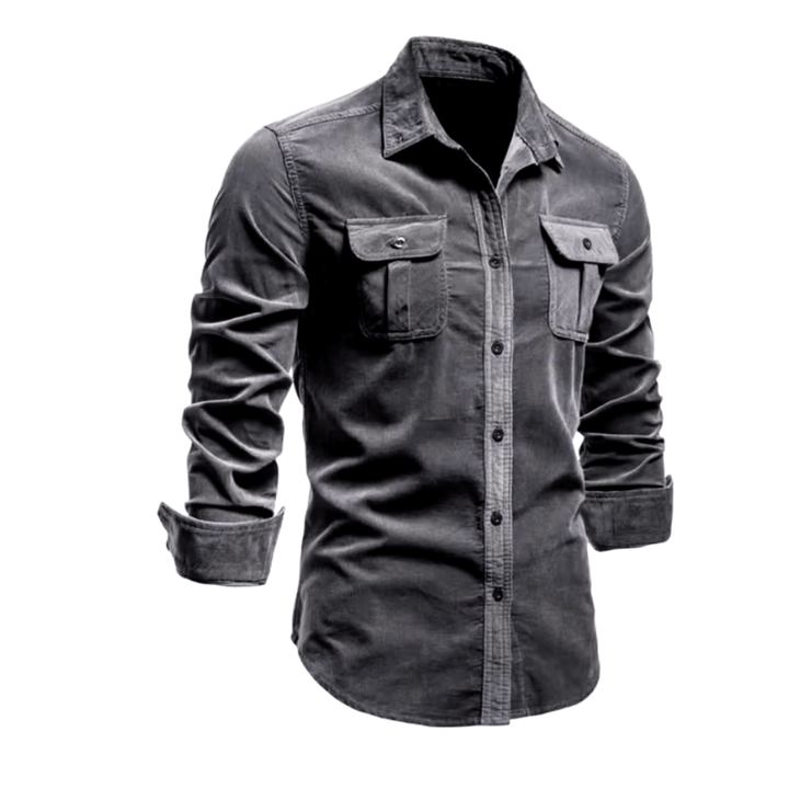 Levoire | Chemise Homme Velours Côtelé Tendance & Confortable Gris