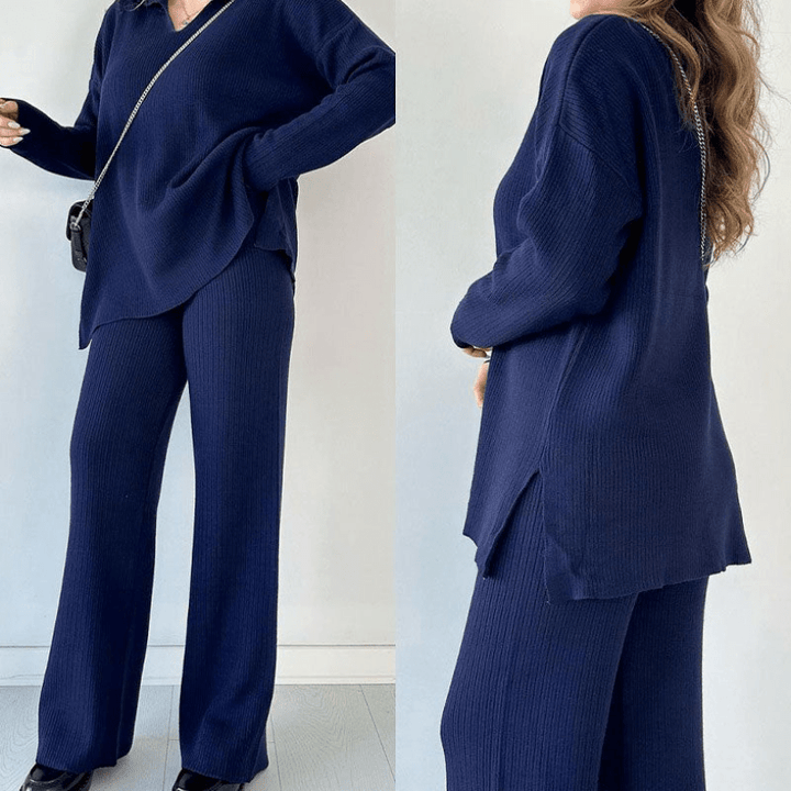 Levoire | Ensemble Pantalon T-shirt Femme Manches Longues Confort Bleu