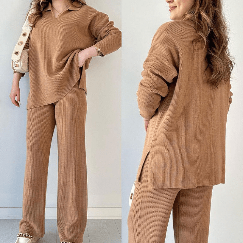 Levoire | Ensemble Pantalon T-shirt Femme Manches Longues Confort Braun