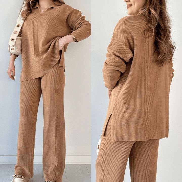 Levoire | Ensemble Pantalon T-shirt Femme Manches Longues Confort Braun