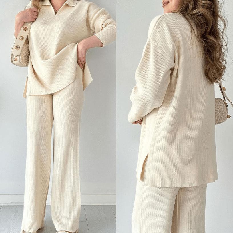 Levoire | Ensemble Pantalon T-shirt Femme Manches Longues Confort Blanc