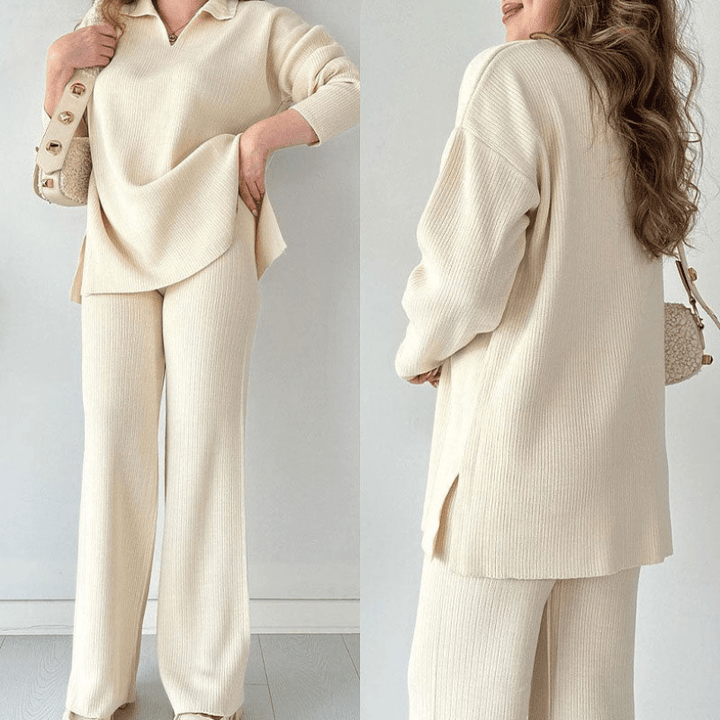 Levoire | Ensemble Pantalon T-shirt Femme Manches Longues Confort Blanc