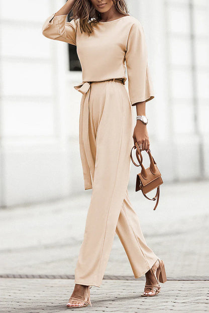 Levoire | Jumpsuit Élégant Couleur Abricot Pour Femmes Beige