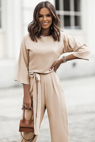 Levoire | Jumpsuit Élégant Couleur Abricot Pour Femmes