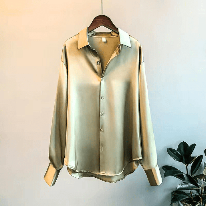 Levoire | Chemisier Femme Blouse de Luxe en Soie Élégante & Tendance Vert
