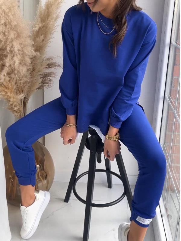 Levoire | Sweatshirt Chic Et Pantalon Pour Femmes Bleu