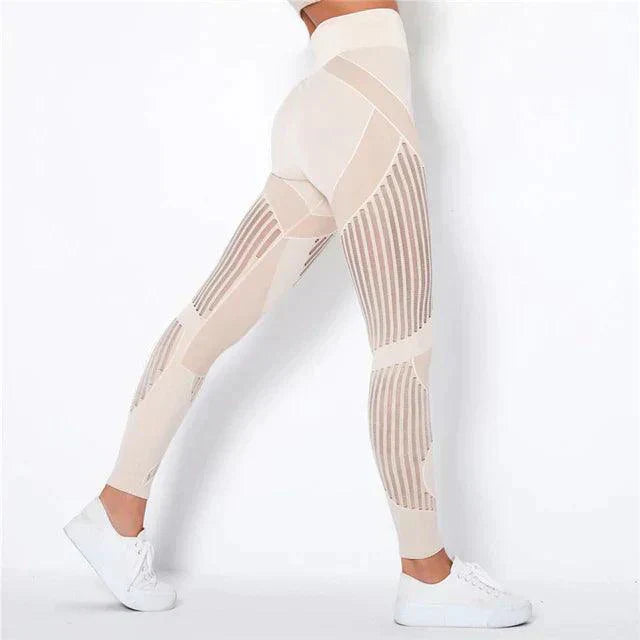Levoire | Leggings Taille Haute Avec Mesh Pour Femmes Blanc