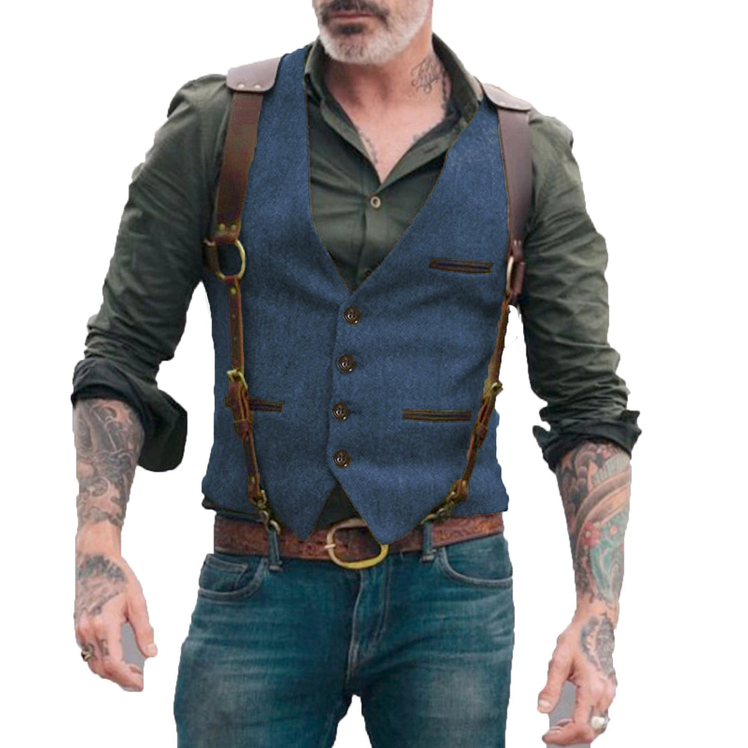 Levoire | Gilet pour hommes motif hallowristi Bleu