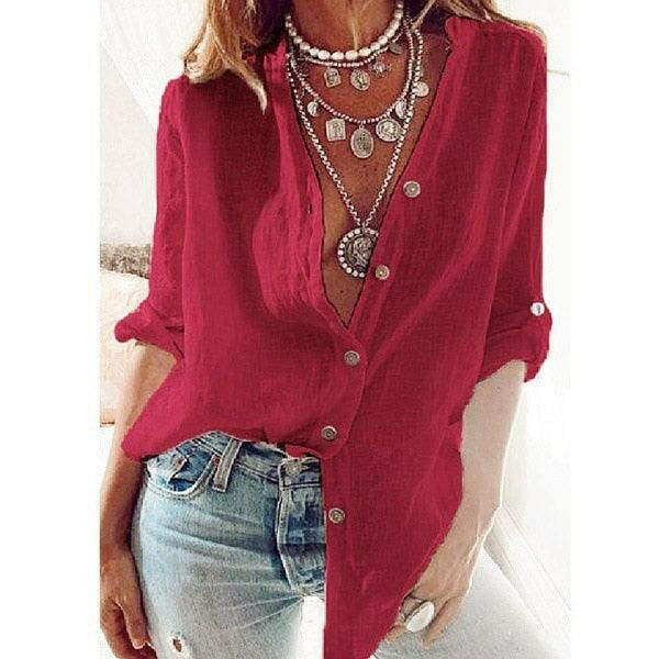 Levoire | Chemise Femme En Coton Et Lin Léger Rot