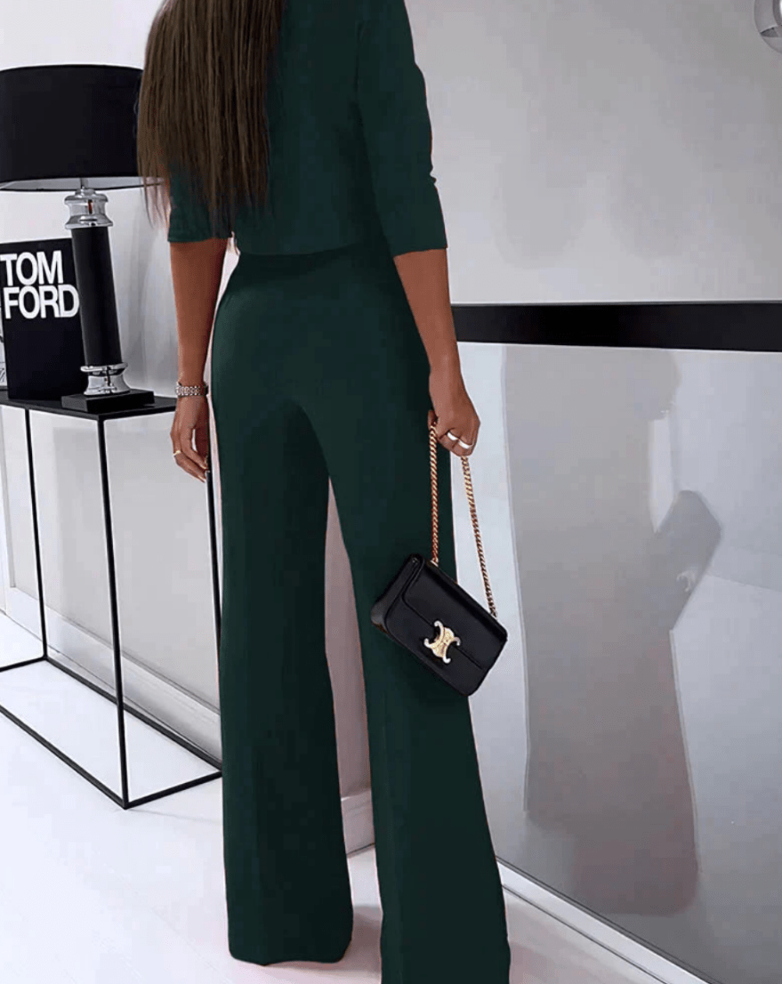 Levoire | Ensemble 2 pièces pour femmes Pantalon droit taille haute