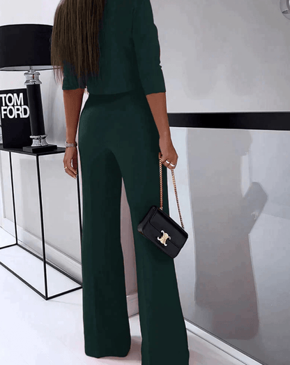 Levoire | Ensemble 2 pièces pour femmes Pantalon droit taille haute