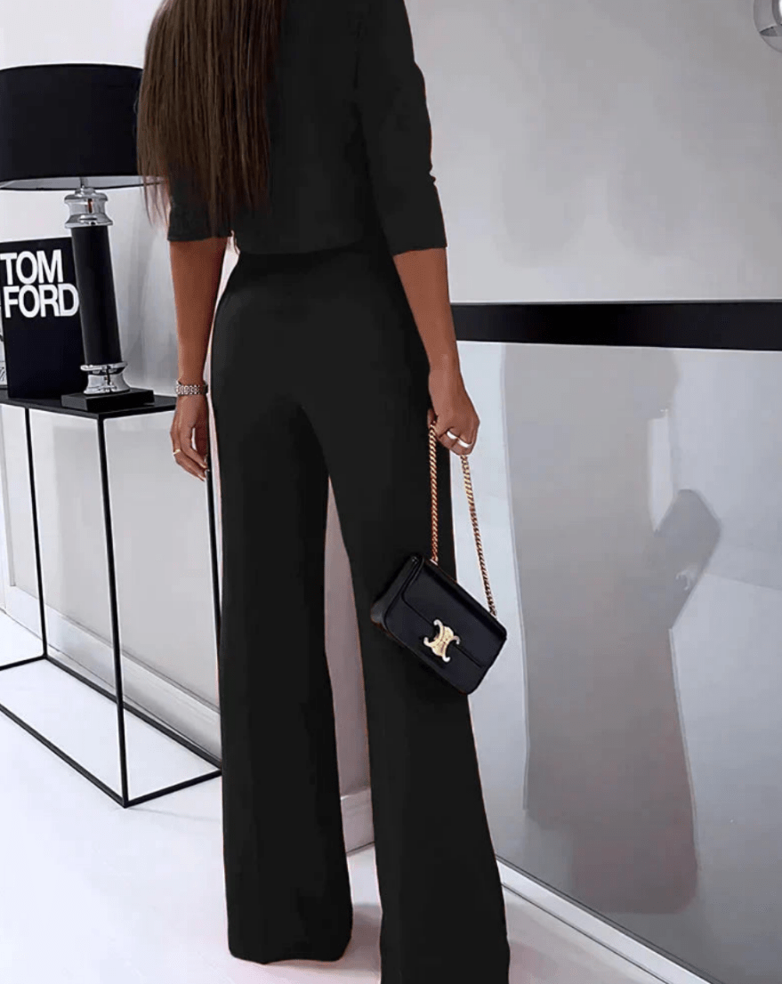 Levoire | Ensemble 2 pièces pour femmes Pantalon droit taille haute