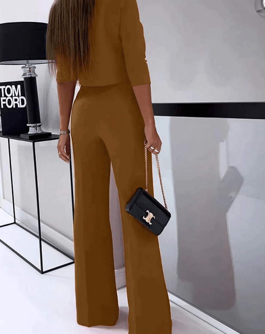 Levoire | Ensemble 2 pièces pour femmes Pantalon droit taille haute