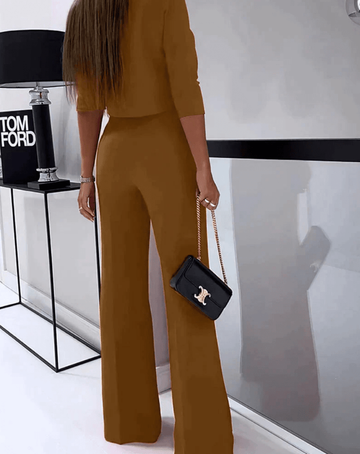 Levoire | Ensemble 2 pièces pour femmes Pantalon droit taille haute