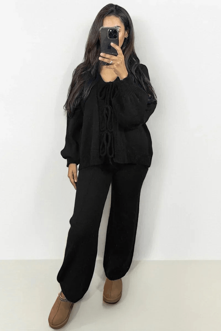 Levoire | Gilet Noué Confortable Femme Noir