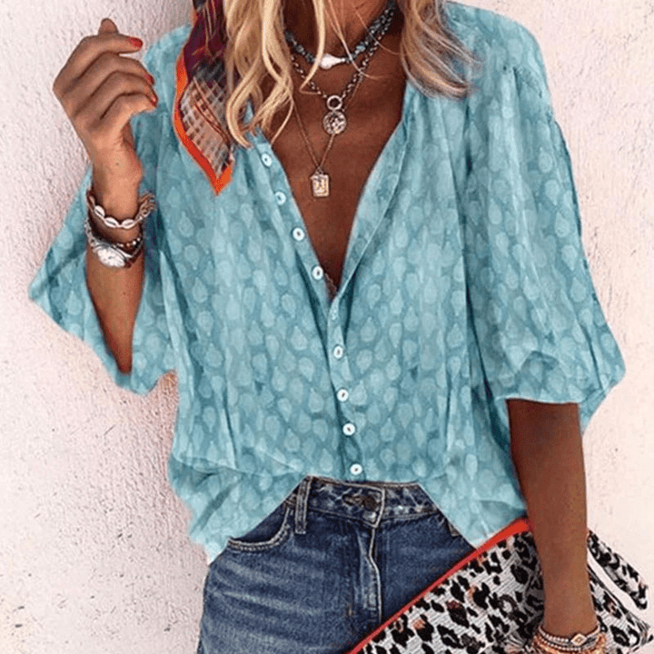 Levoire | Élégante blouse pour femmes Apparence chic et confort pour le printemps/été Bleu