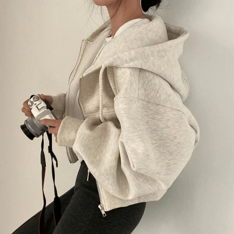 Levoire | Grande taille femme gilet avec fermeture éclair design tendance & confortable Beige