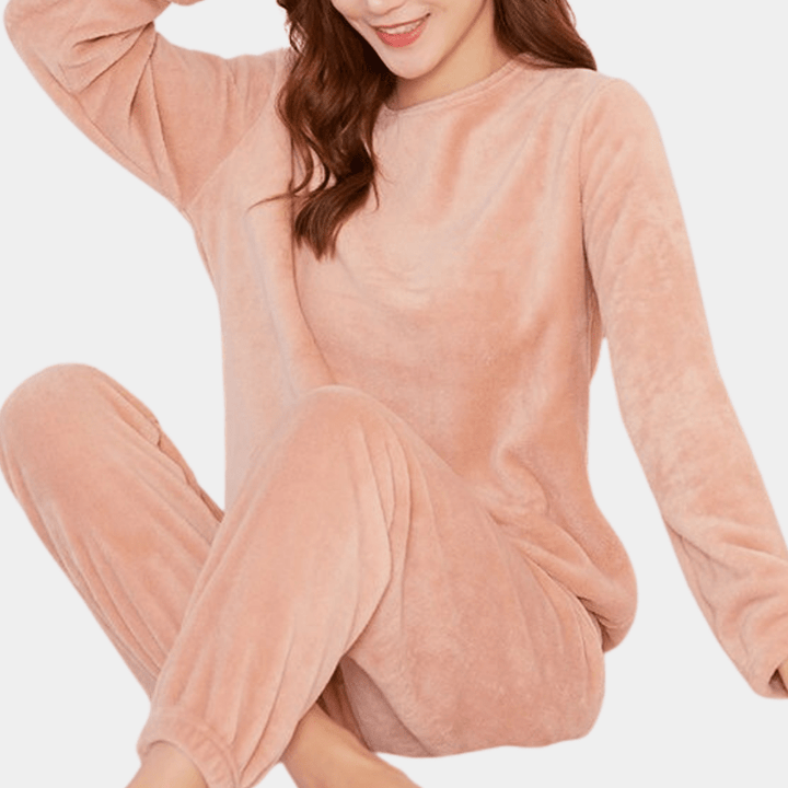 Levoire | Ensemble de pyjama femme doux et chaud Confortable et élégant à la maison Rosa Une taille