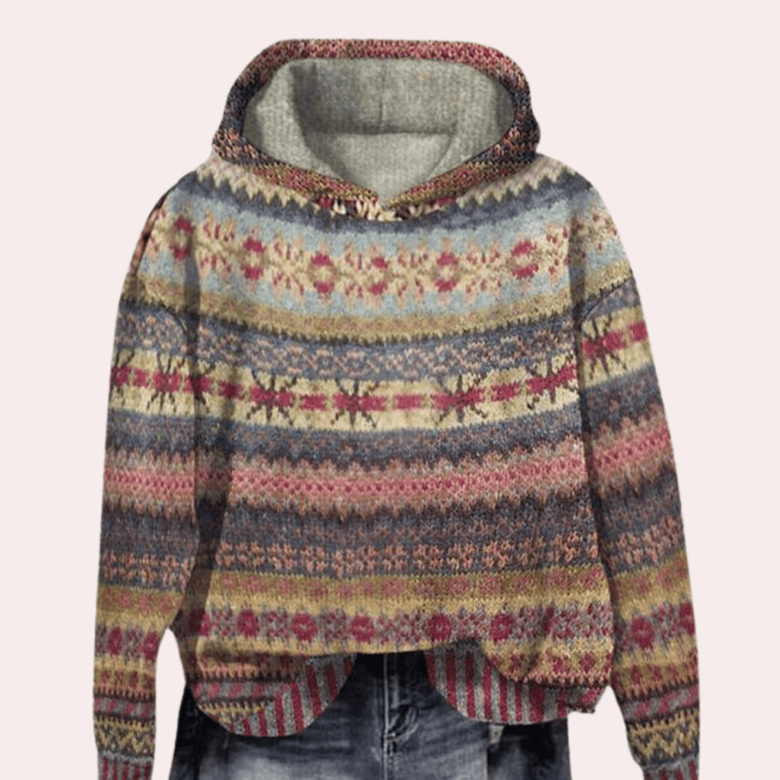 Levoire | Pull Capuche Femme Rétro Style Vintage Confort Braun