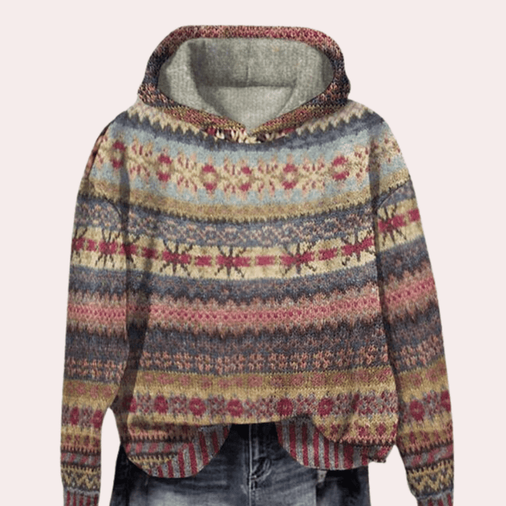 Levoire | Pull Capuche Femme Rétro Style Vintage Confort Braun