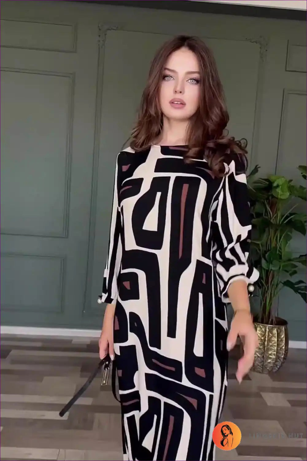 Levoire | Robe Maxime Abstraction Élégante - Style Charmant Zèbre sans ceinture