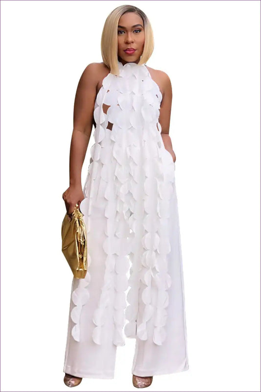 Levoire | Robe salopette dos nu à col halter - Libérez le style d'été Blanc