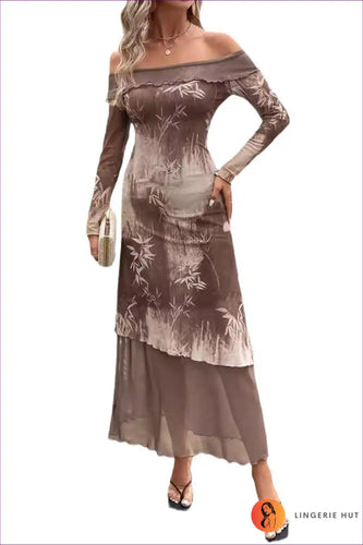 Levoire | Robe en filet imprimée en bambou - Style élégant